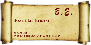 Bozsits Endre névjegykártya