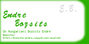 endre bozsits business card